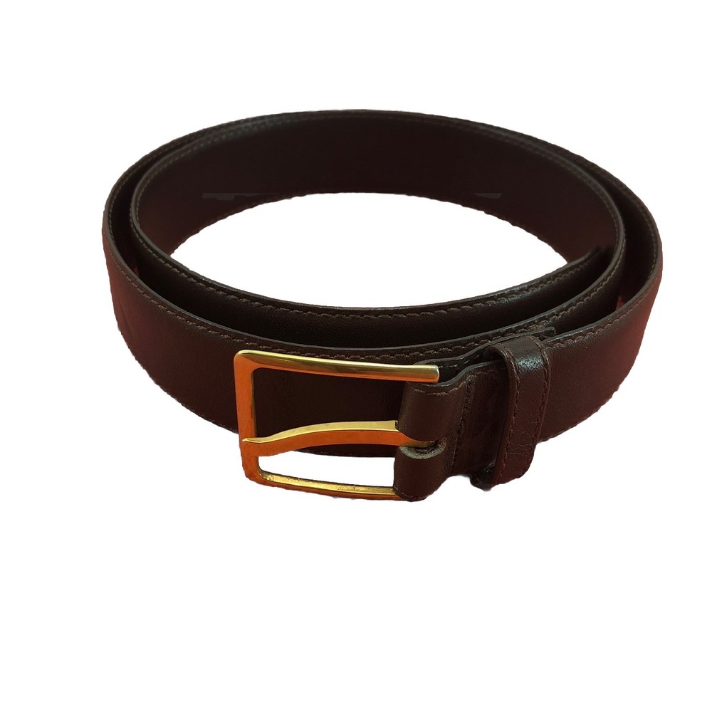 Liberty of London belt men's brown size 34 gold‎ tone buckle adjustable